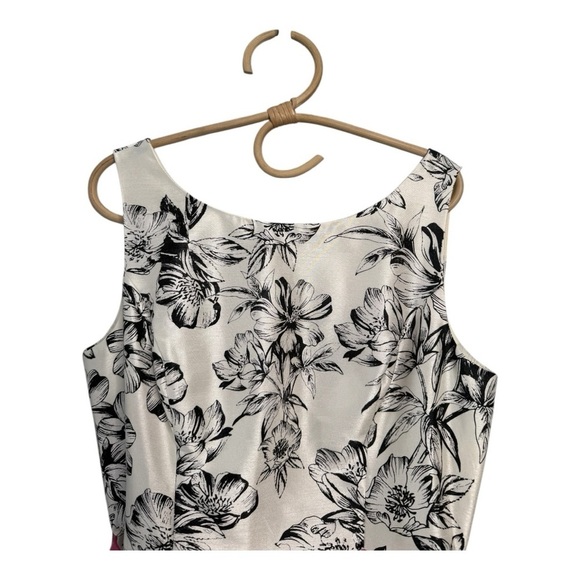 Jessica Howard Black Floral Tulle Full Skirt Fit & Flare Knee length dress 12 - Picture 5 of 15